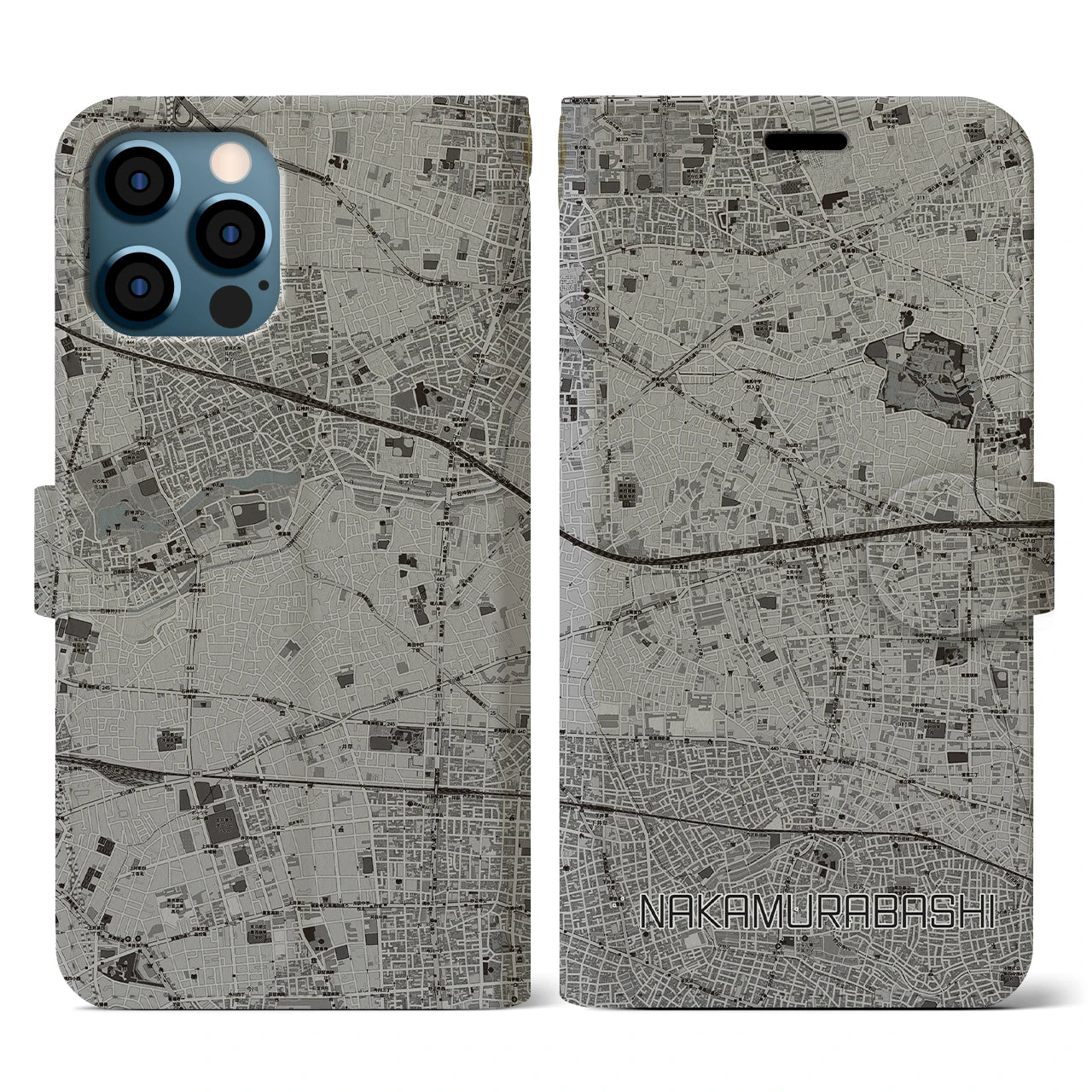 【中村橋(東京都)】地図柄iPhoneケース(手帳タイプ)