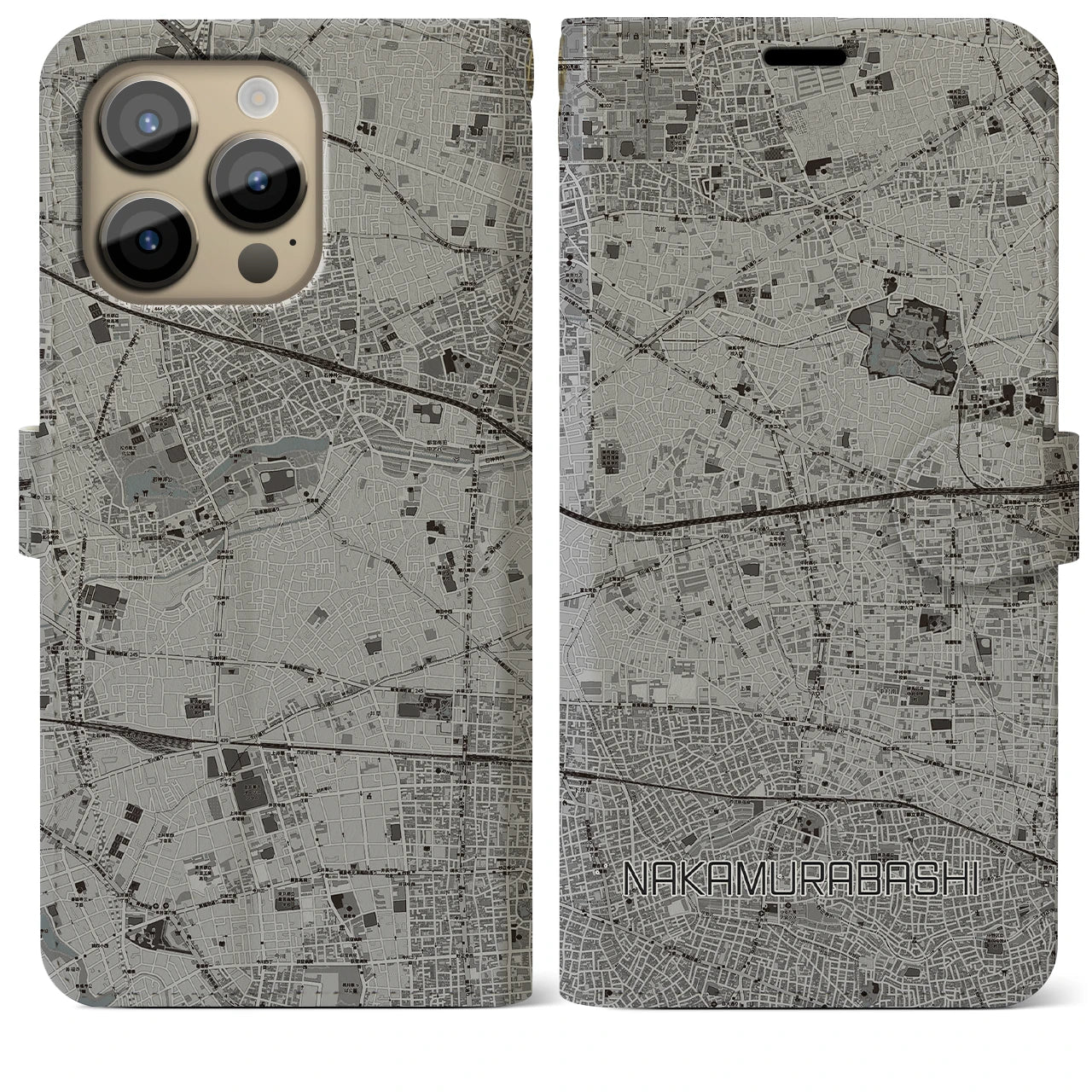 【中村橋(東京都)】地図柄iPhoneケース(手帳タイプ)