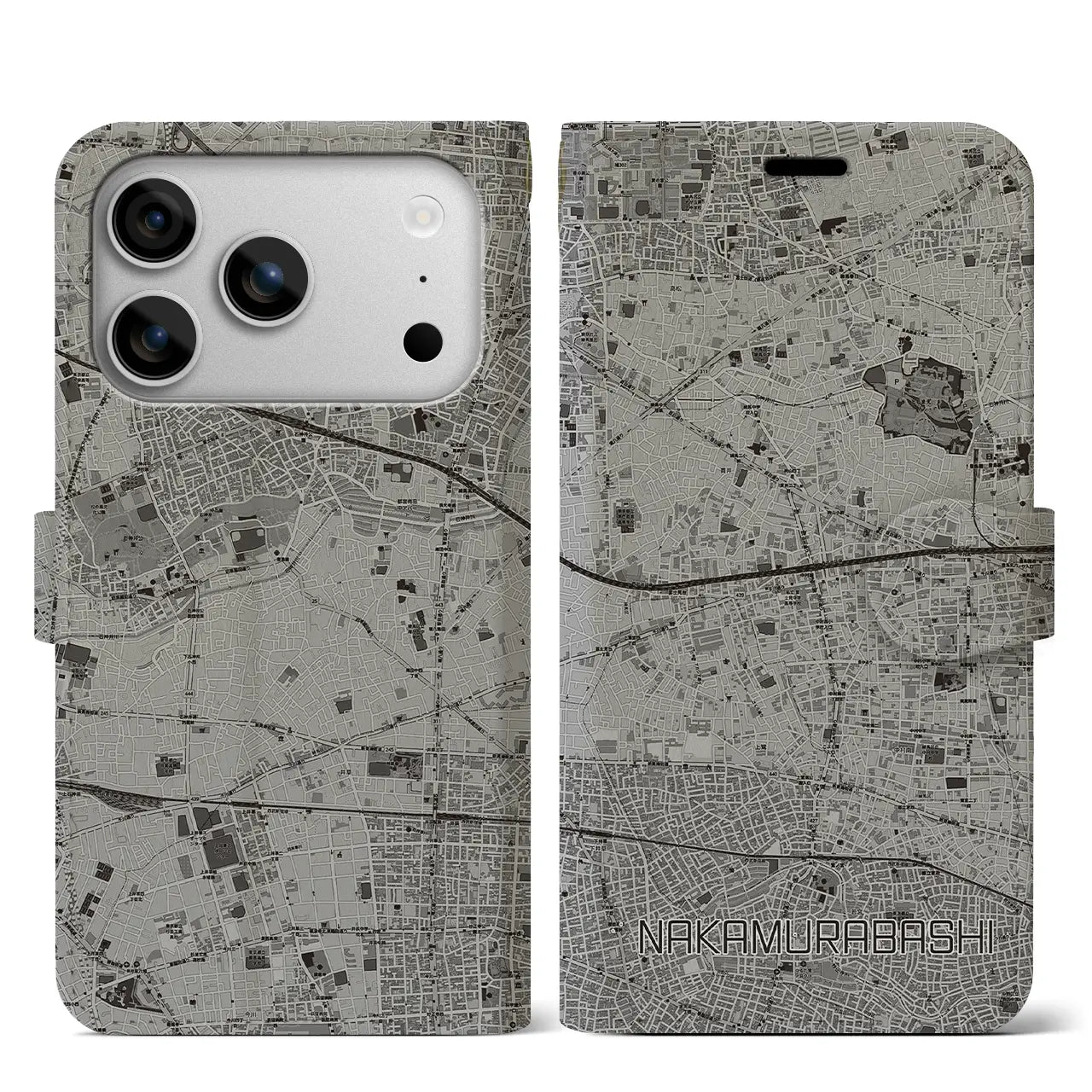 【中村橋(東京都)】地図柄iPhoneケース(手帳タイプ)