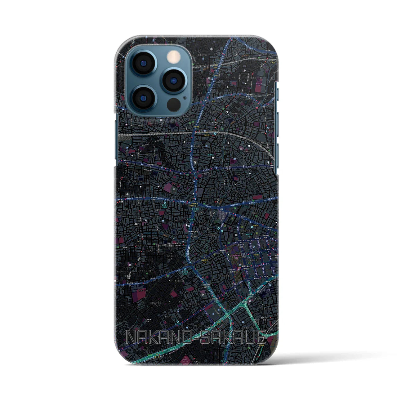 【中野坂上(東京都)】地図柄iPhoneケース(バックカバータイプ)