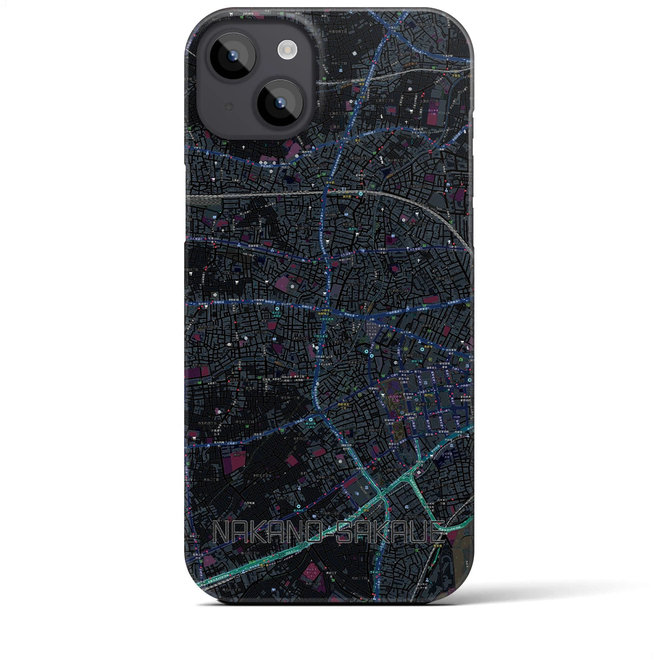 【中野坂上(東京都)】地図柄iPhoneケース(バックカバータイプ)