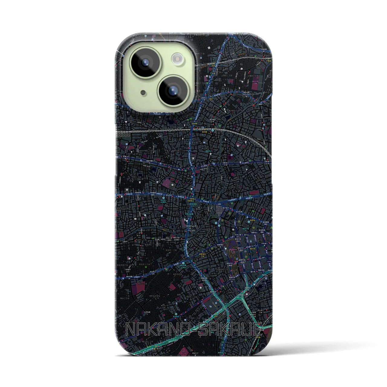 【中野坂上(東京都)】地図柄iPhoneケース(バックカバータイプ)