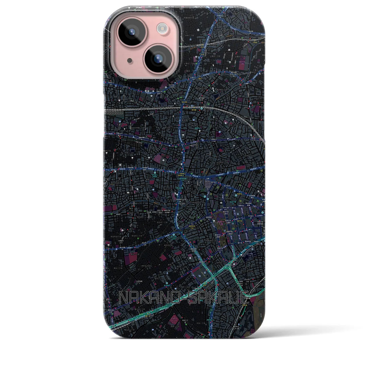 【中野坂上(東京都)】地図柄iPhoneケース(バックカバータイプ)