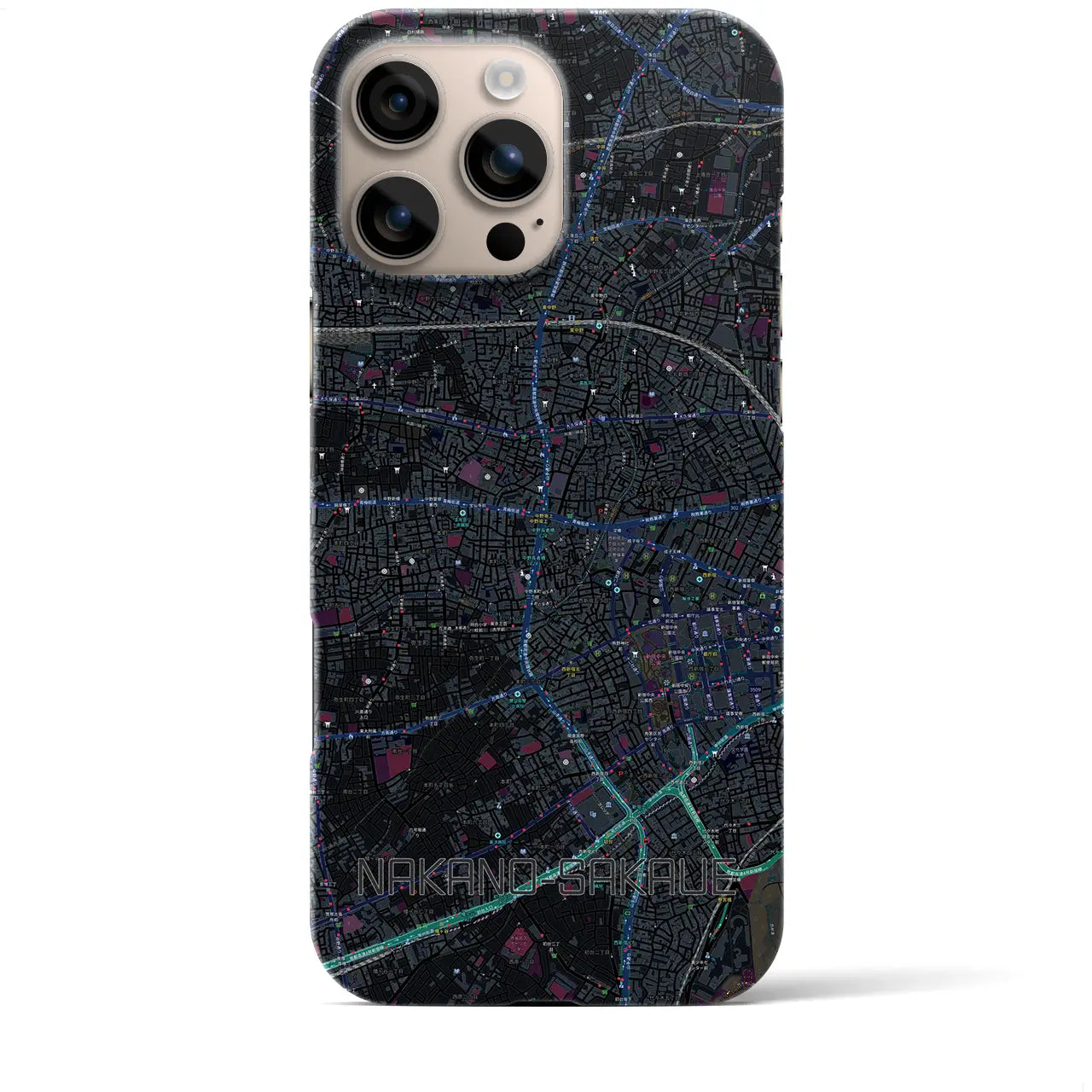 【中野坂上(東京都)】地図柄iPhoneケース(バックカバータイプ)