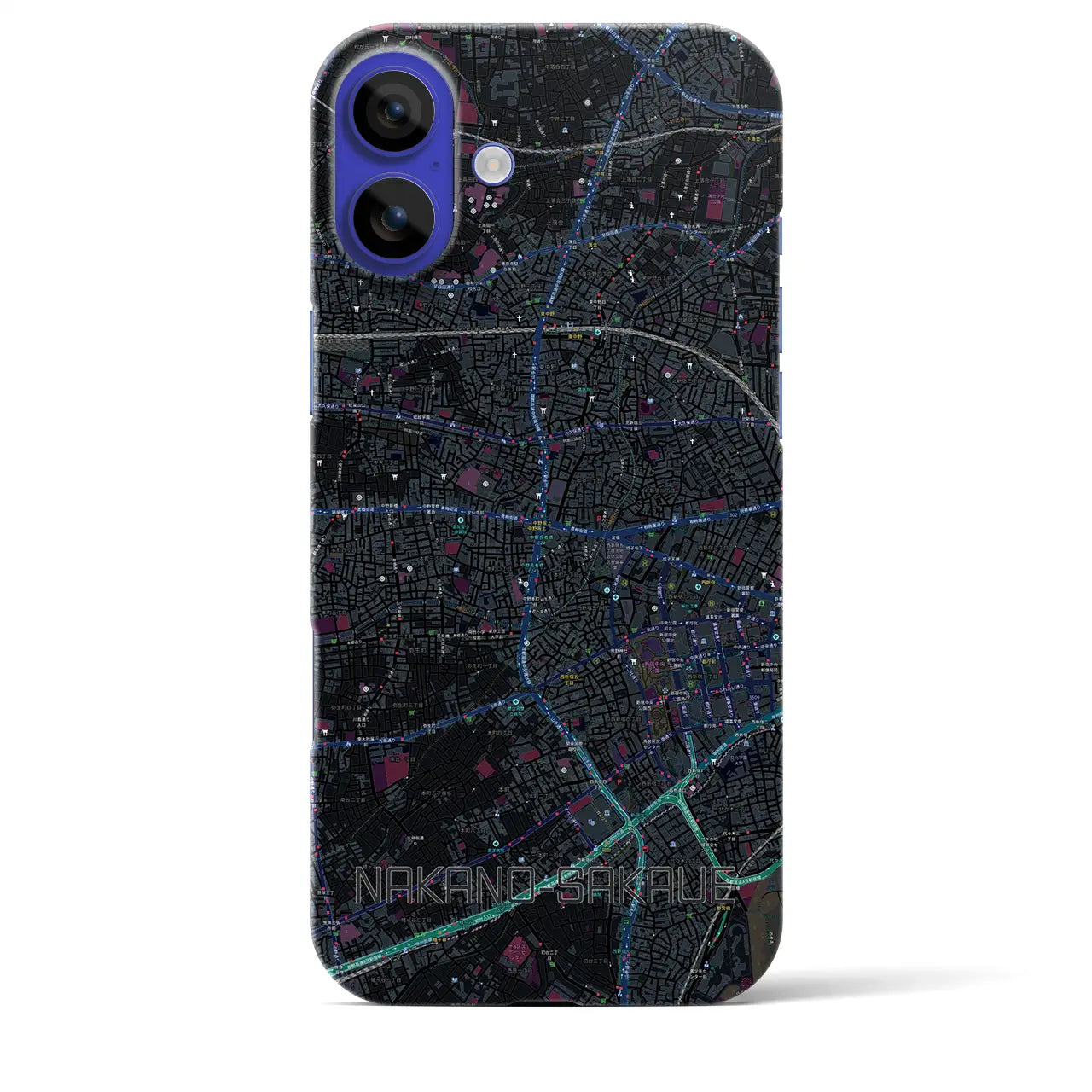 【中野坂上(東京都)】地図柄iPhoneケース(バックカバータイプ)