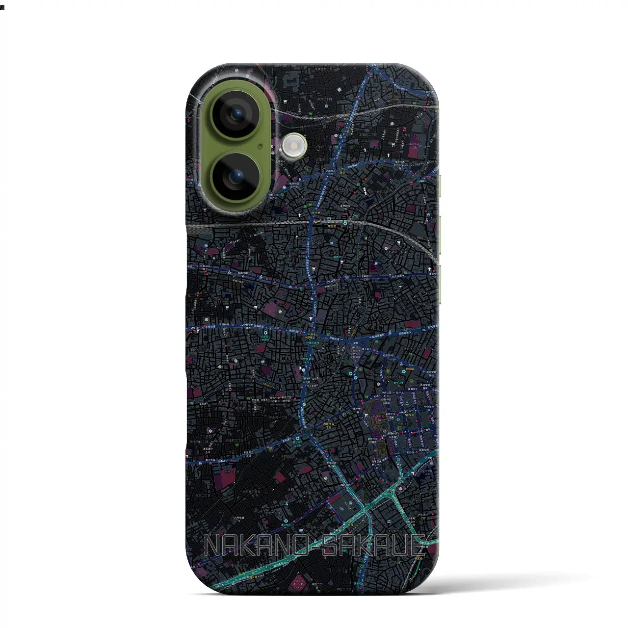 【中野坂上(東京都)】地図柄iPhoneケース(バックカバータイプ)