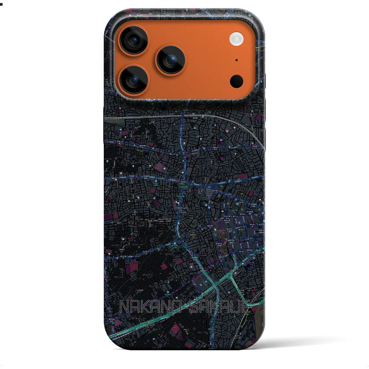 【中野坂上(東京都)】地図柄iPhoneケース(バックカバータイプ)