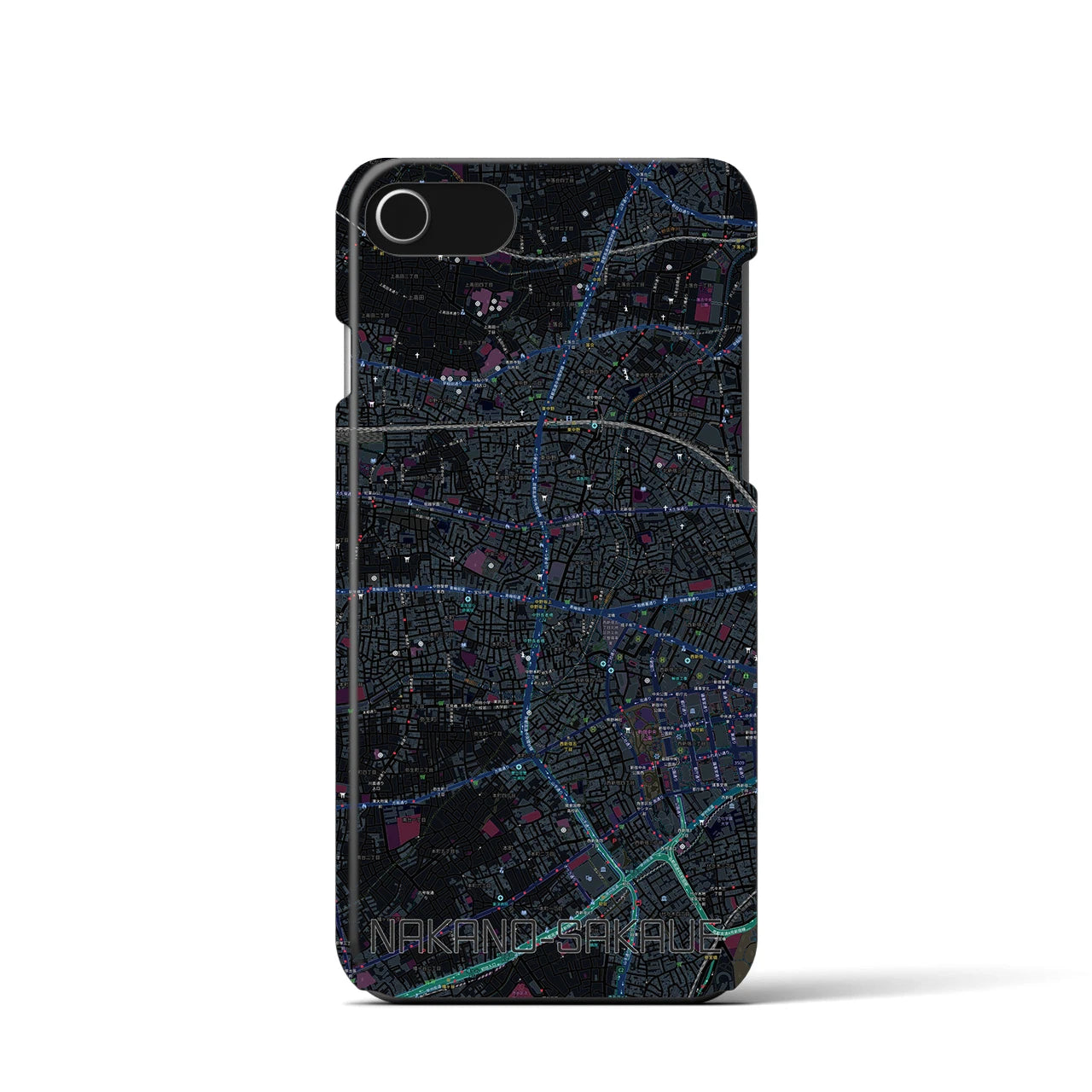 【中野坂上(東京都)】地図柄iPhoneケース(バックカバータイプ)