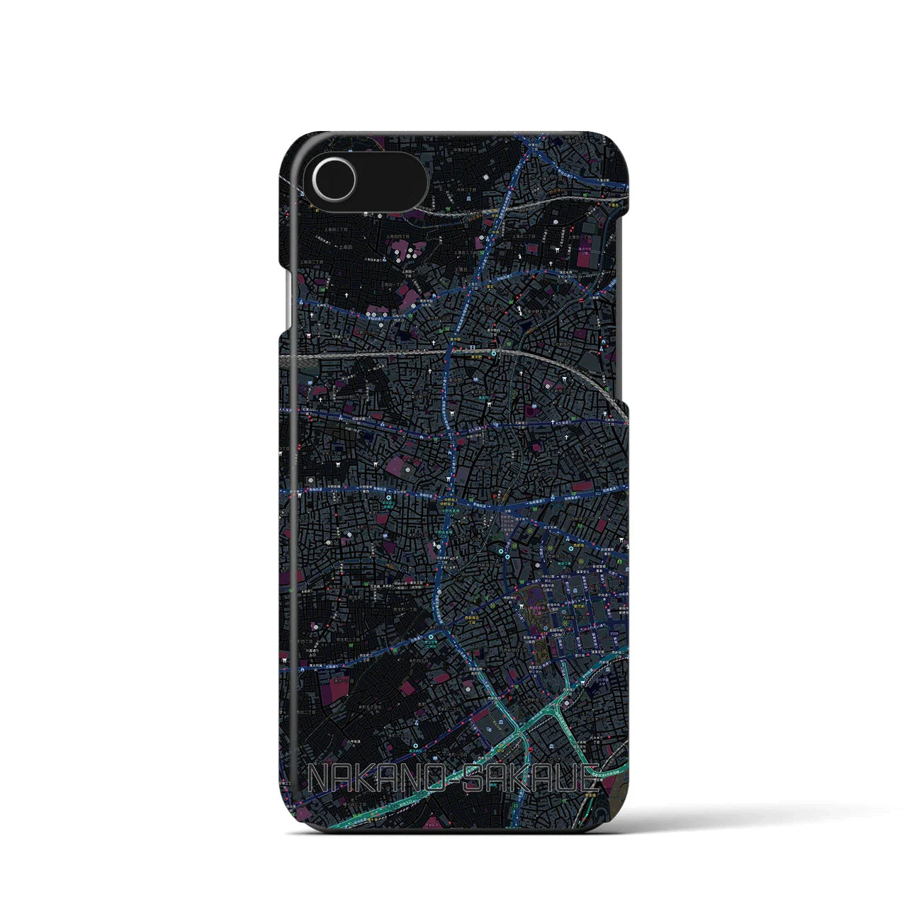 【中野坂上(東京都)】地図柄iPhoneケース(バックカバータイプ)