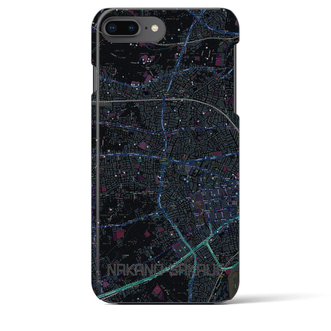 【中野坂上(東京都)】地図柄iPhoneケース(バックカバータイプ)