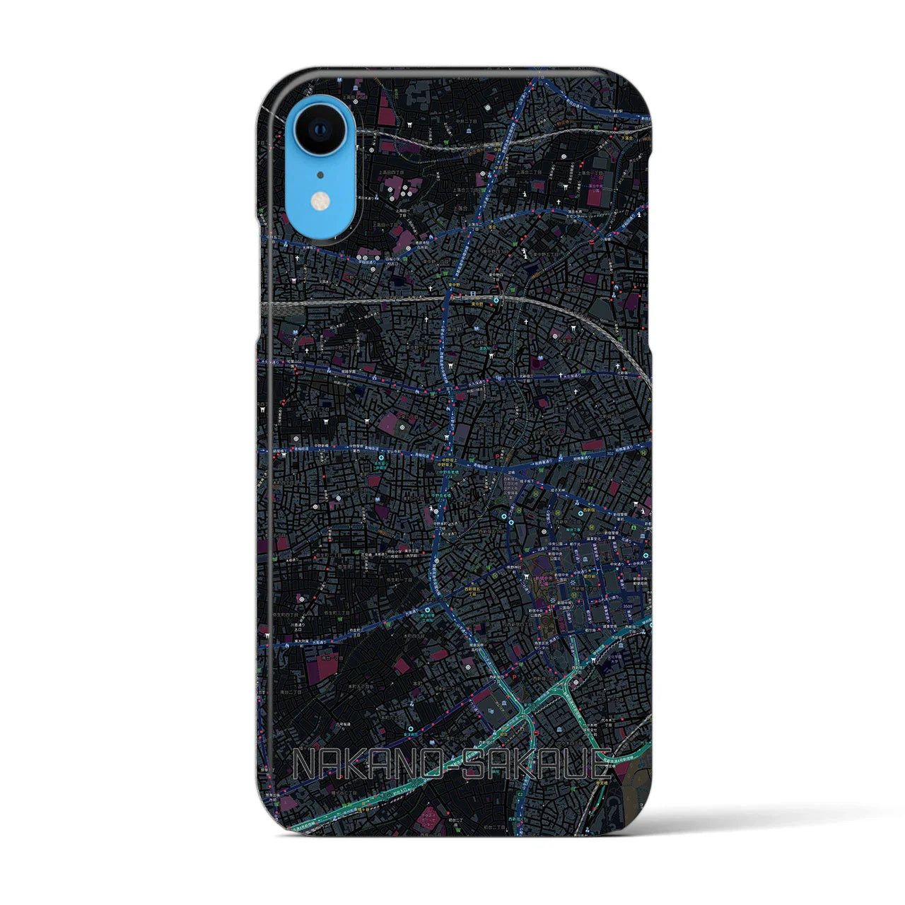 【中野坂上(東京都)】地図柄iPhoneケース(バックカバータイプ)