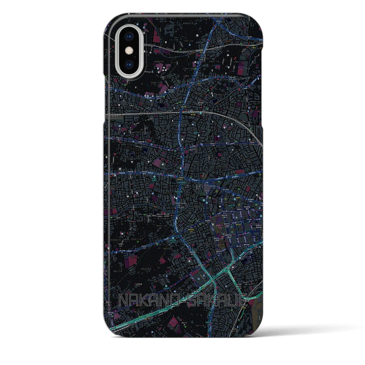 【中野坂上(東京都)】地図柄iPhoneケース(バックカバータイプ)