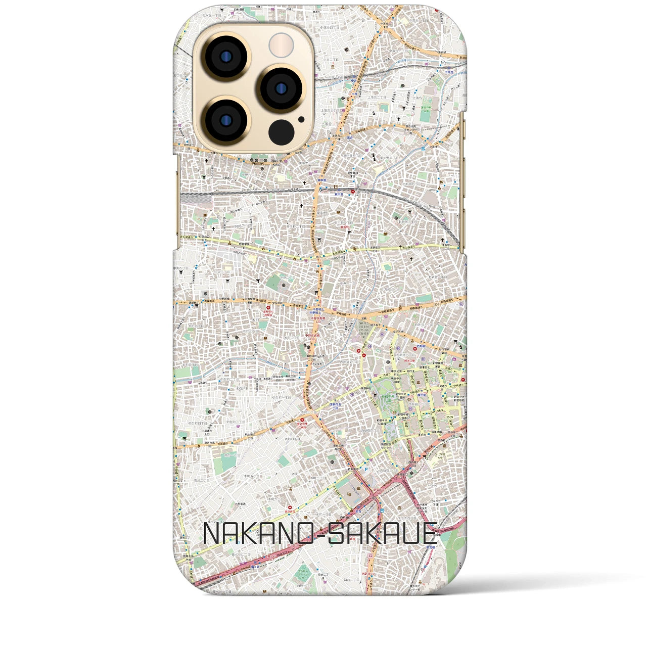 【中野坂上(東京都)】地図柄iPhoneケース(バックカバータイプ)