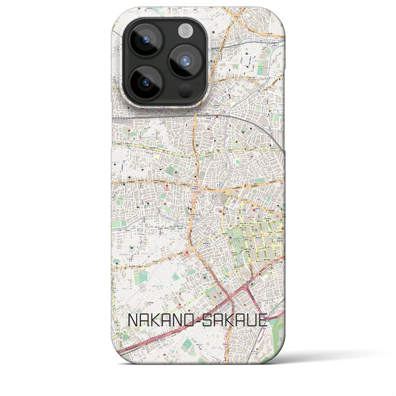 【中野坂上(東京都)】地図柄iPhoneケース(バックカバータイプ)