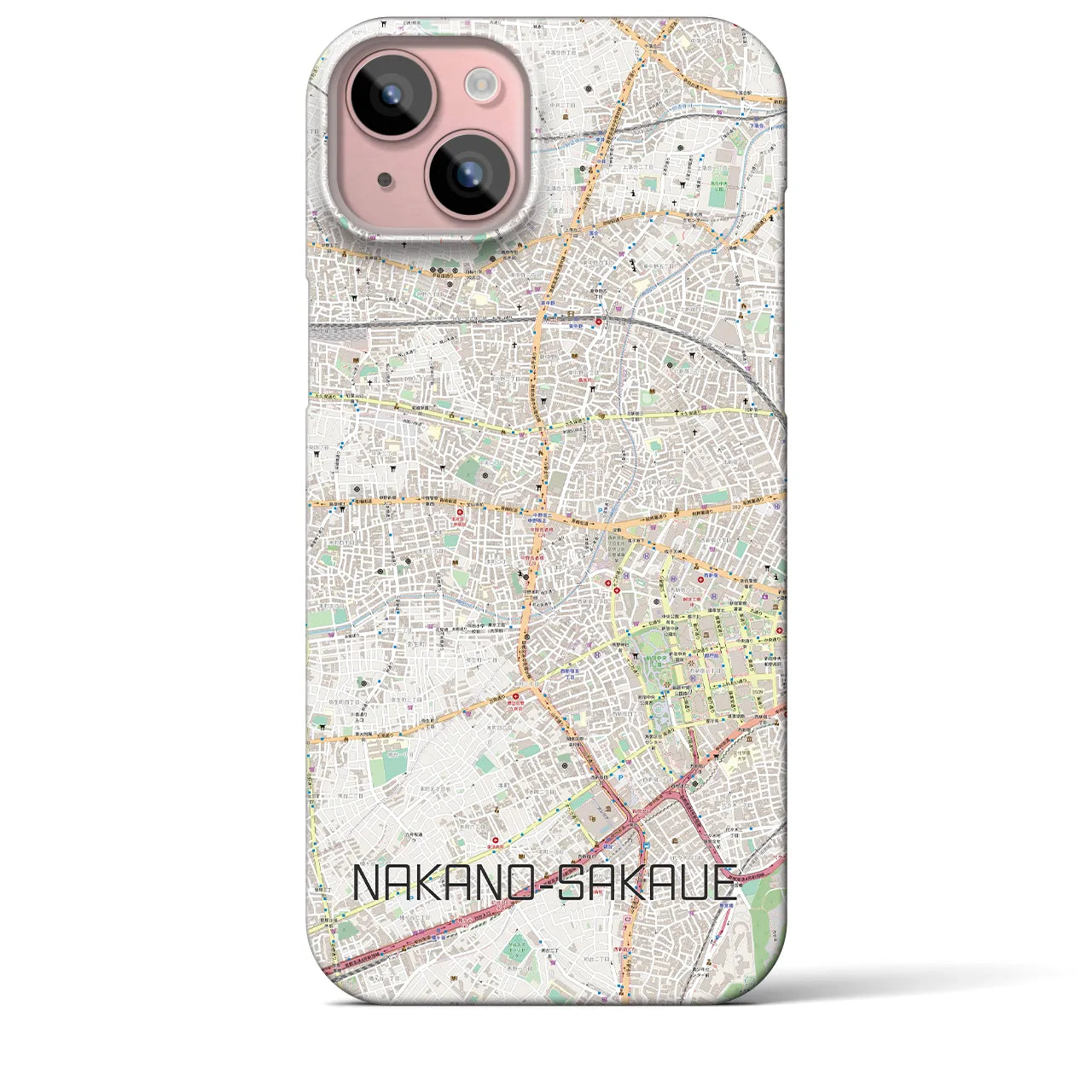 【中野坂上(東京都)】地図柄iPhoneケース(バックカバータイプ)