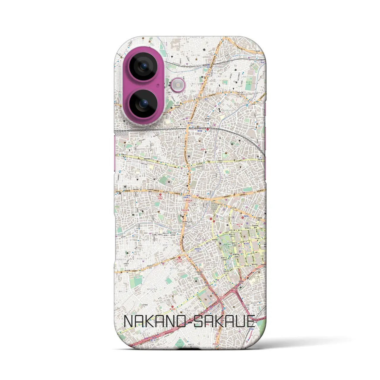 【中野坂上(東京都)】地図柄iPhoneケース(バックカバータイプ)