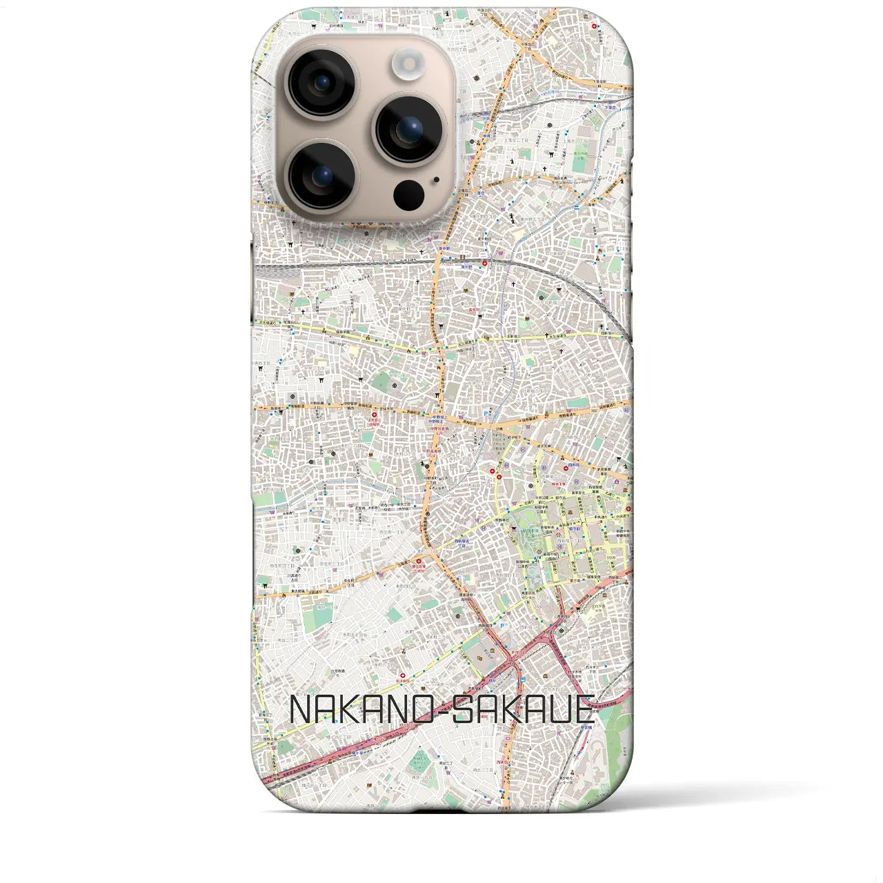 【中野坂上(東京都)】地図柄iPhoneケース(バックカバータイプ)