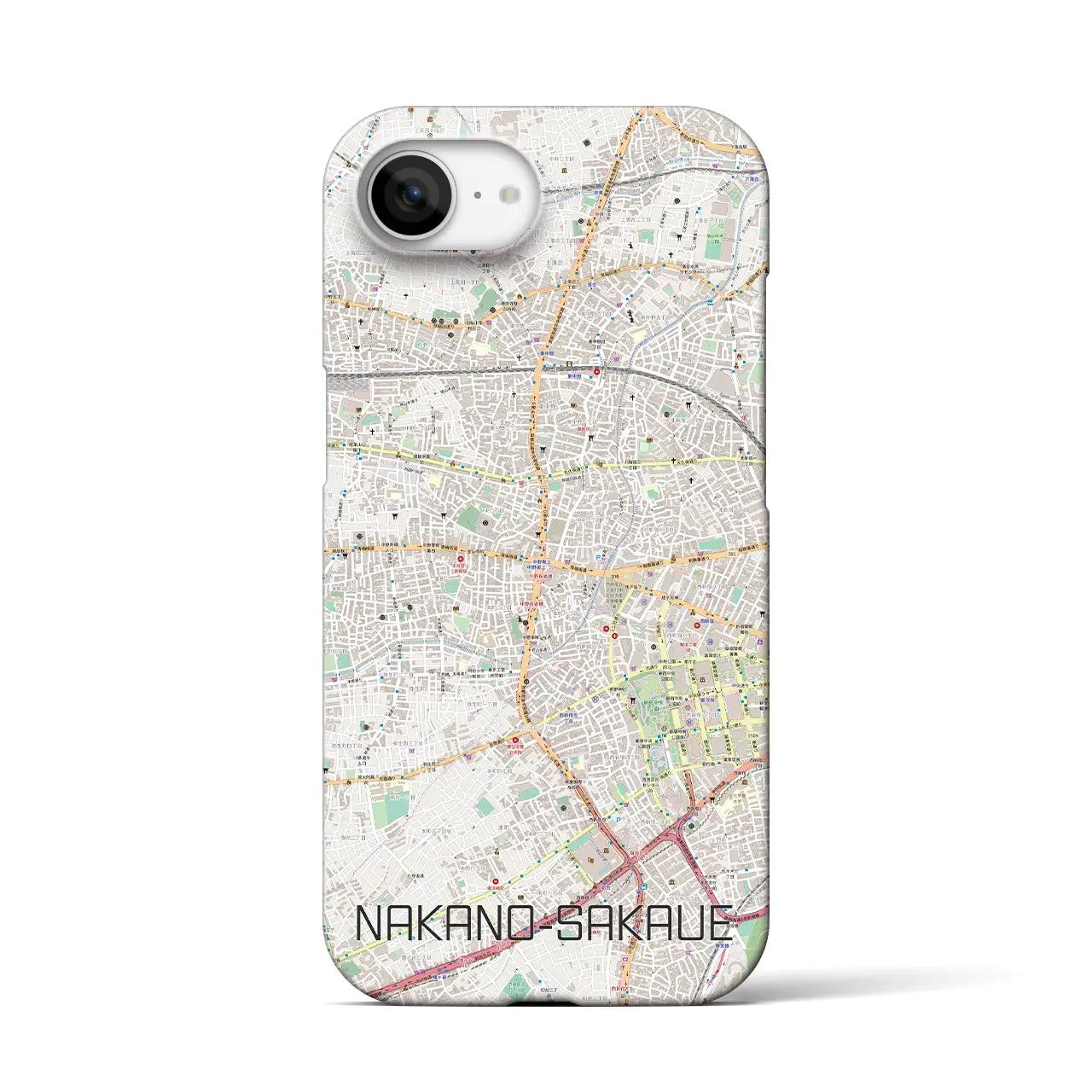 【中野坂上(東京都)】地図柄iPhoneケース(バックカバータイプ)