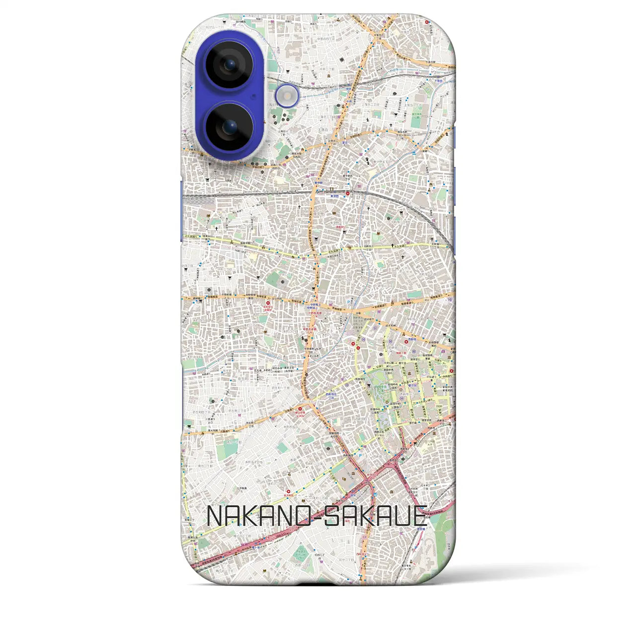 【中野坂上(東京都)】地図柄iPhoneケース(バックカバータイプ)