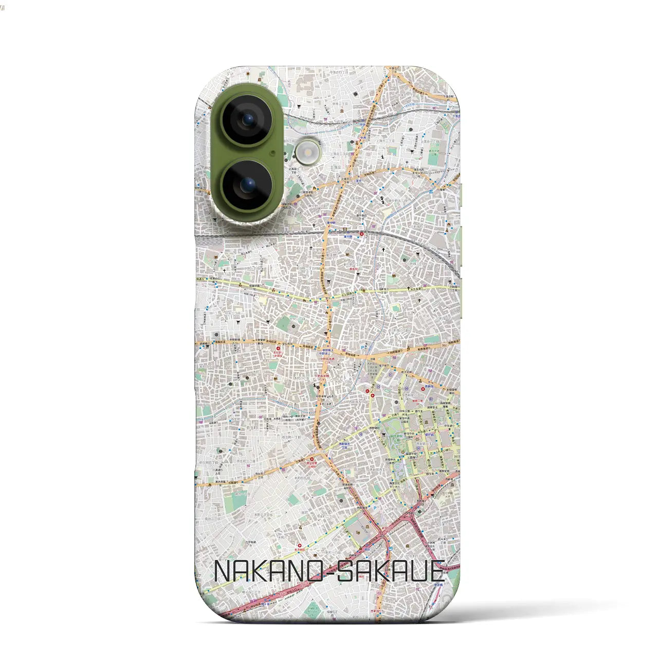 【中野坂上(東京都)】地図柄iPhoneケース(バックカバータイプ)
