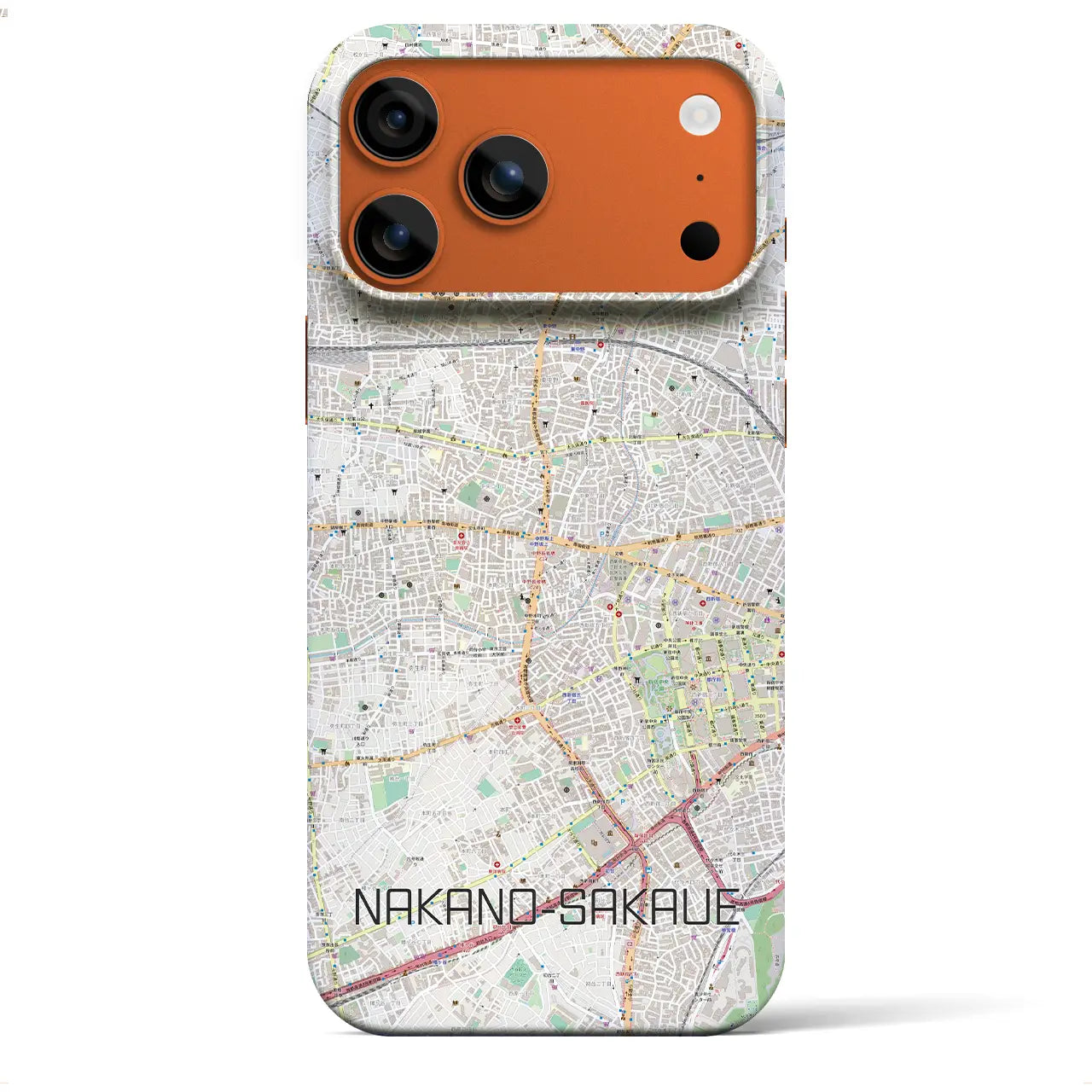 【中野坂上(東京都)】地図柄iPhoneケース(バックカバータイプ)