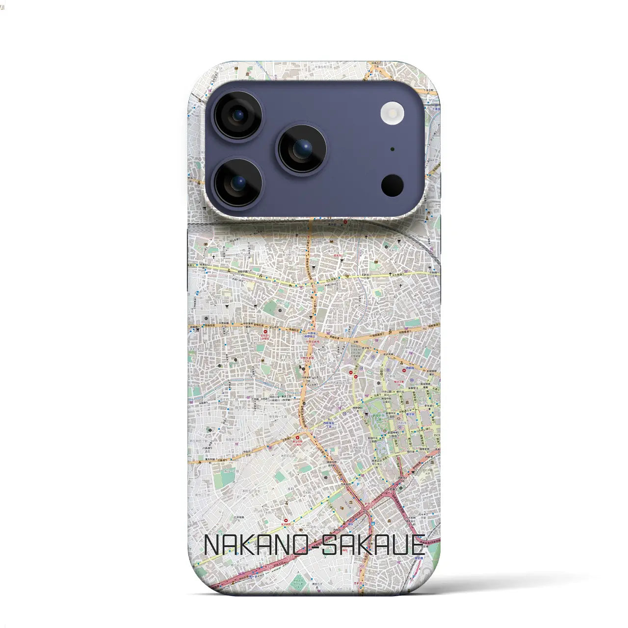 【中野坂上(東京都)】地図柄iPhoneケース(バックカバータイプ)ナチュラル・iPhone 17 Pro Max 用