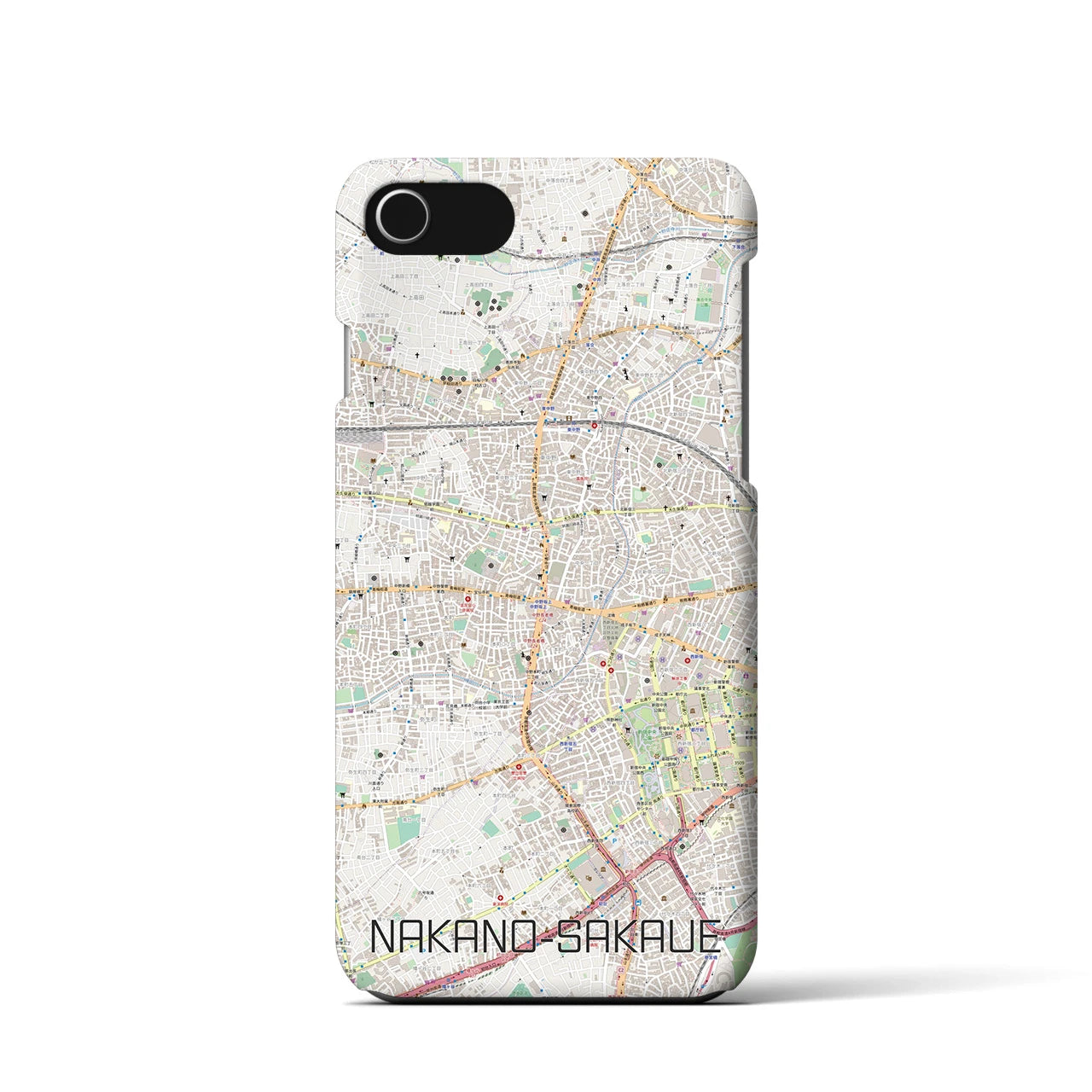 【中野坂上(東京都)】地図柄iPhoneケース(バックカバータイプ)