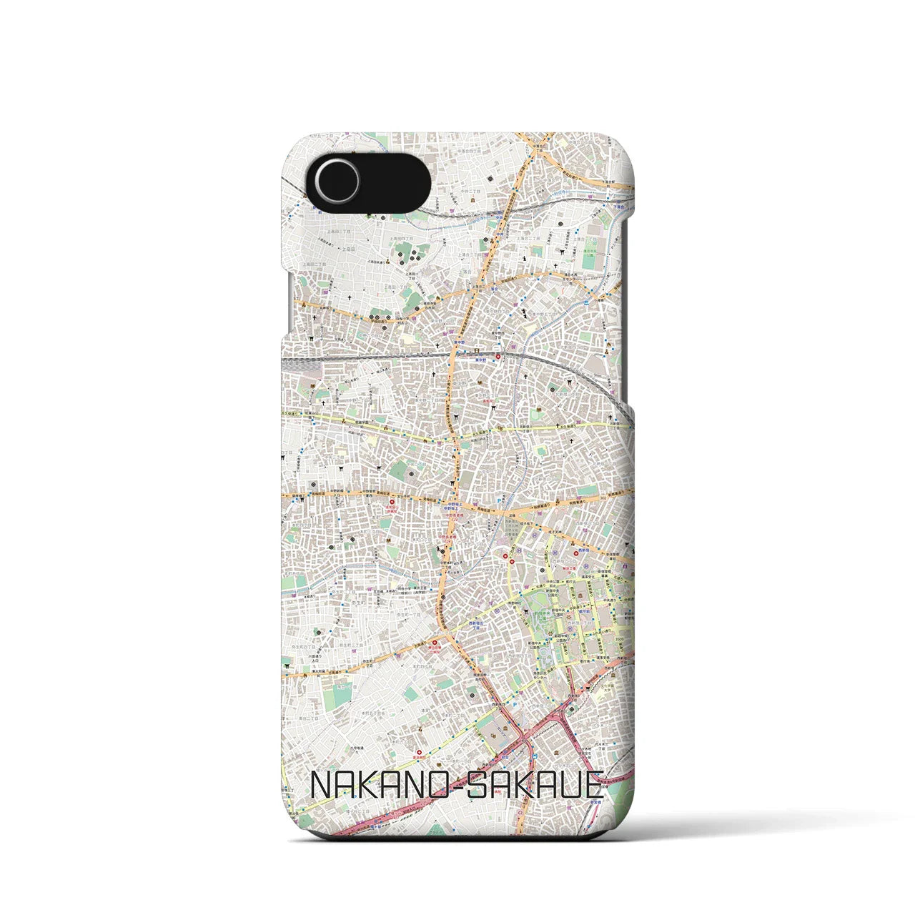 【中野坂上(東京都)】地図柄iPhoneケース(バックカバータイプ)