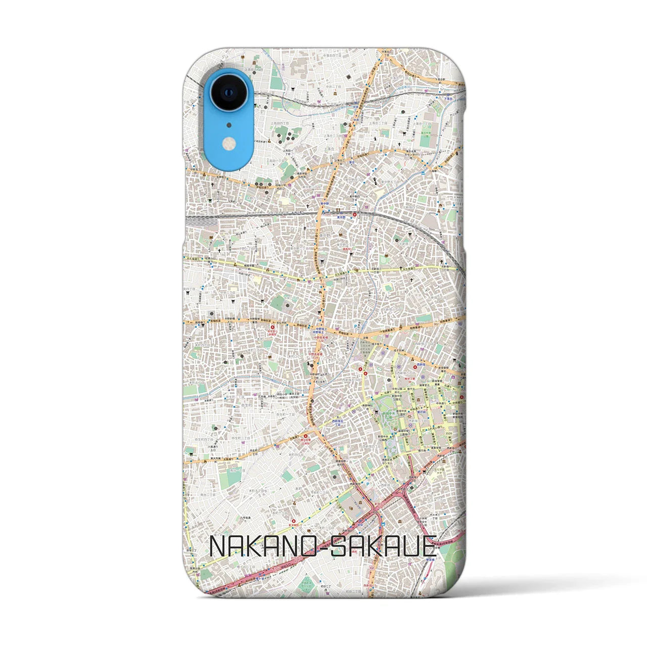 【中野坂上(東京都)】地図柄iPhoneケース(バックカバータイプ)