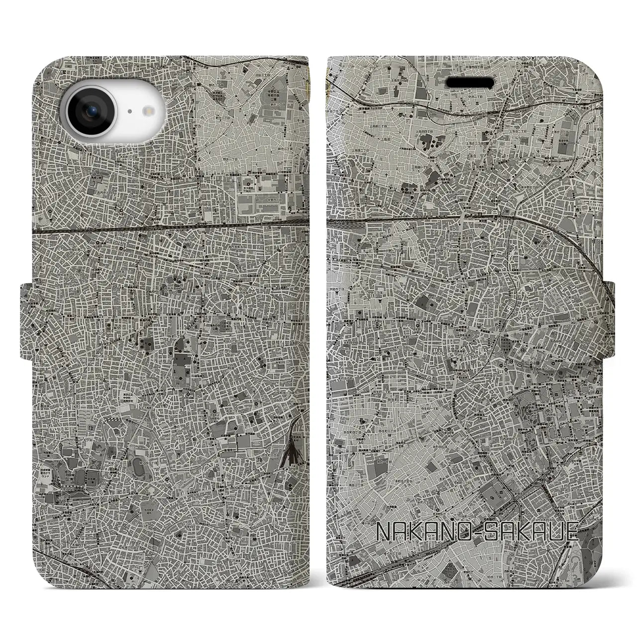 【中野坂上(東京都)】地図柄iPhoneケース(手帳タイプ)