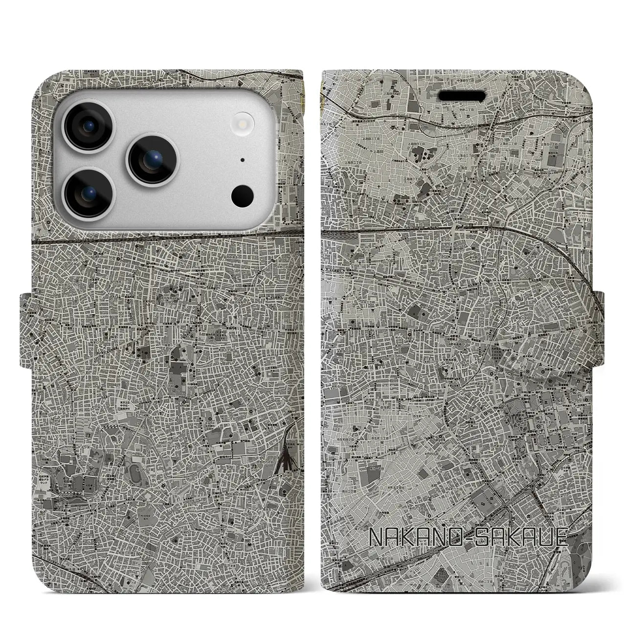 【中野坂上(東京都)】地図柄iPhoneケース(手帳タイプ)