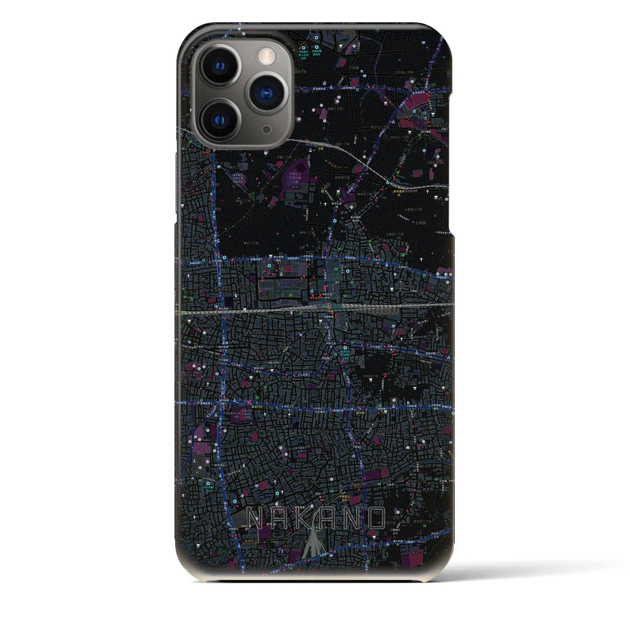【中野2(東京都)】地図柄iPhoneケース(バックカバータイプ)