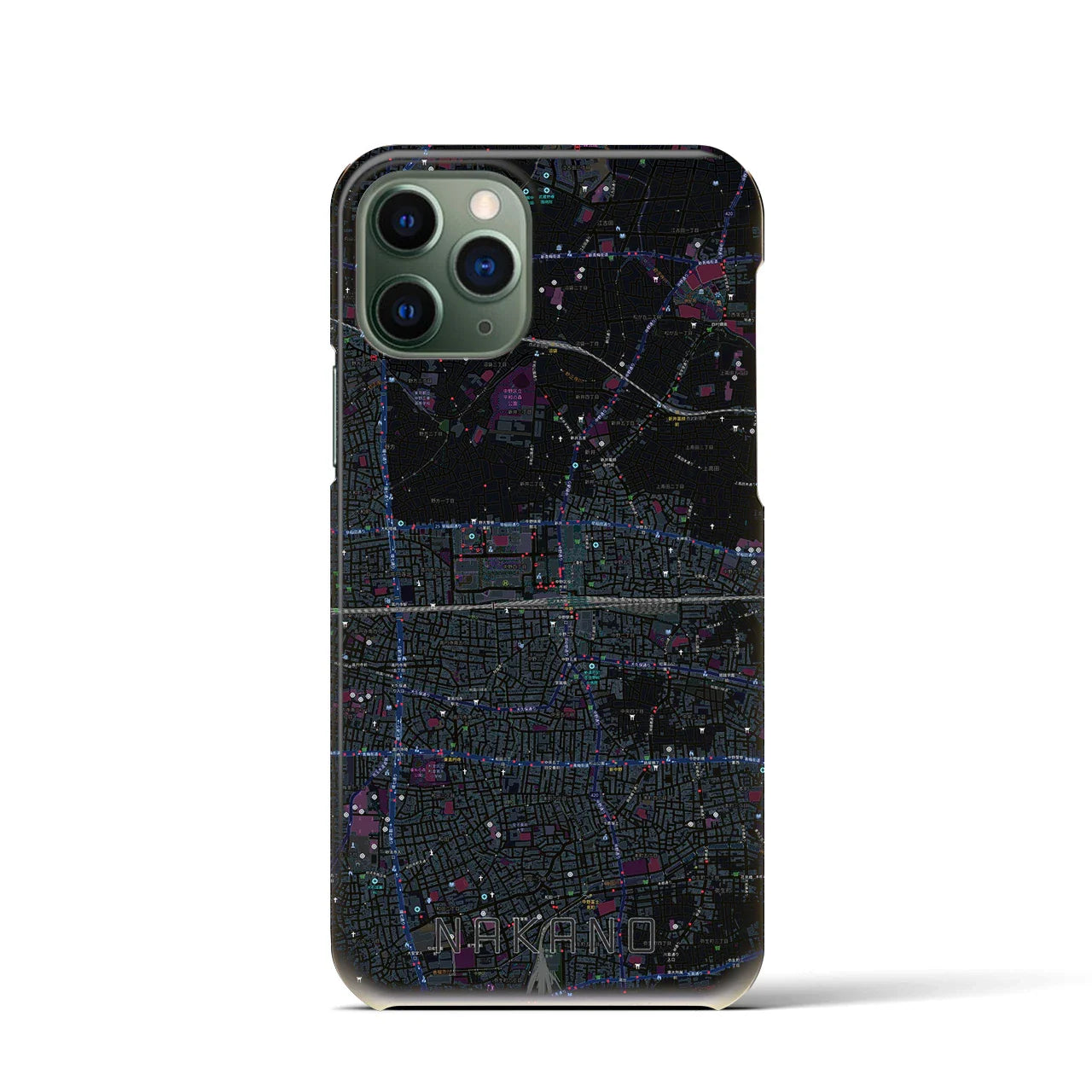 【中野2(東京都)】地図柄iPhoneケース(バックカバータイプ)