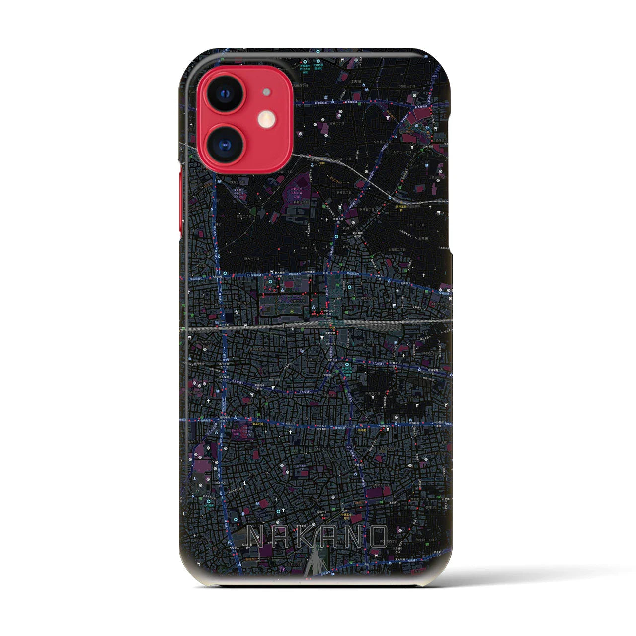 【中野2(東京都)】地図柄iPhoneケース(バックカバータイプ)