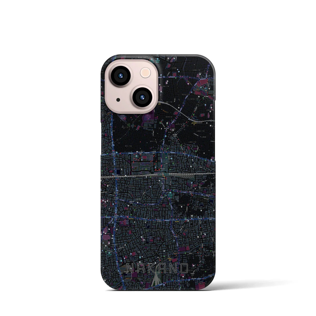 【中野2(東京都)】地図柄iPhoneケース(バックカバータイプ)