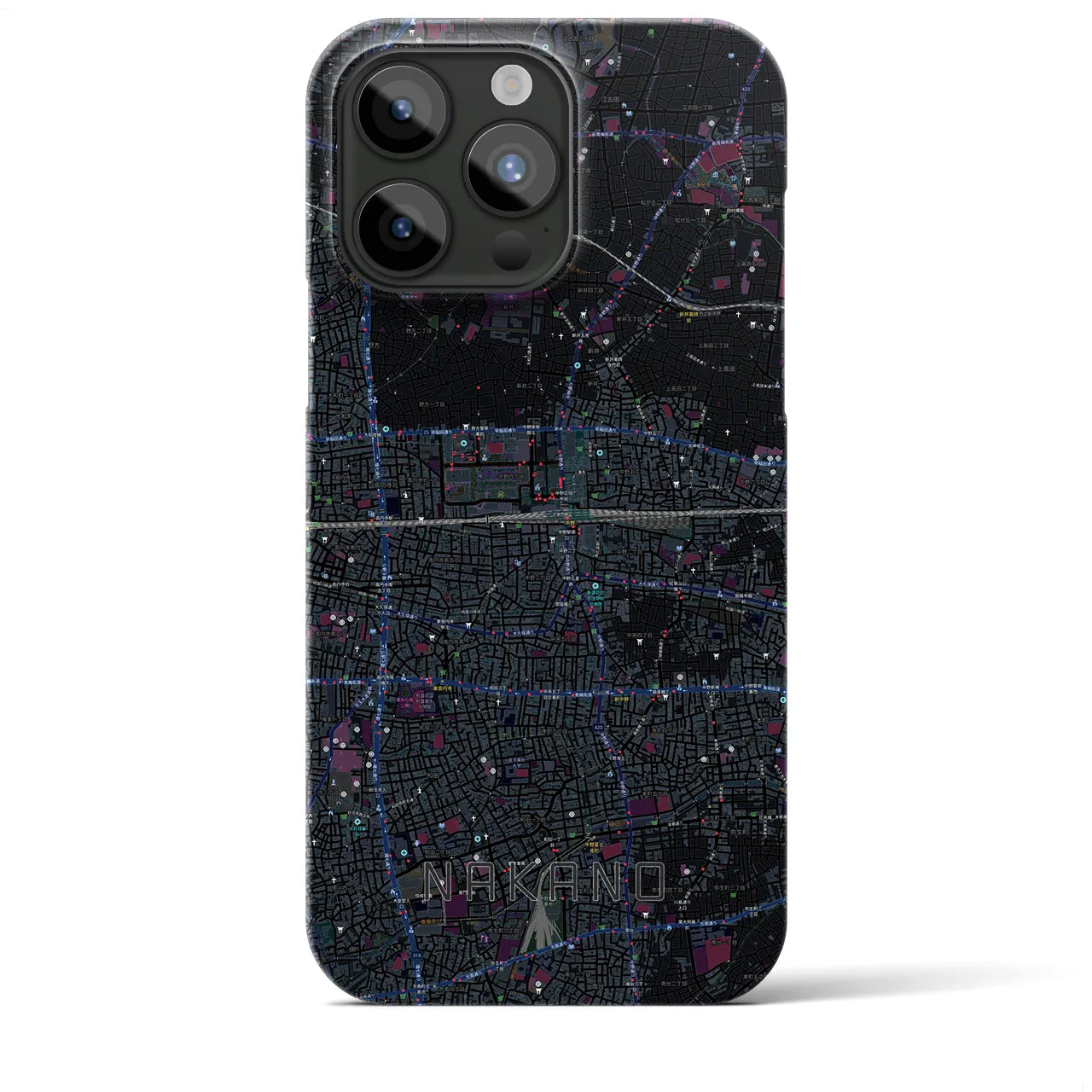 【中野2(東京都)】地図柄iPhoneケース(バックカバータイプ)