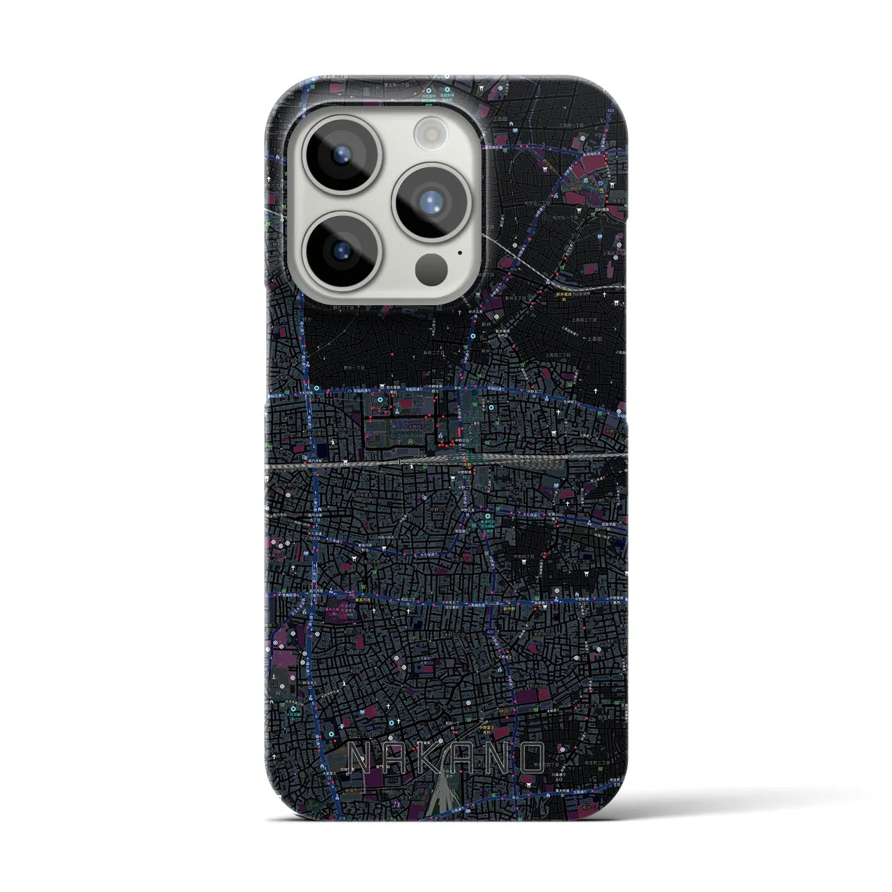 【中野2(東京都)】地図柄iPhoneケース(バックカバータイプ)