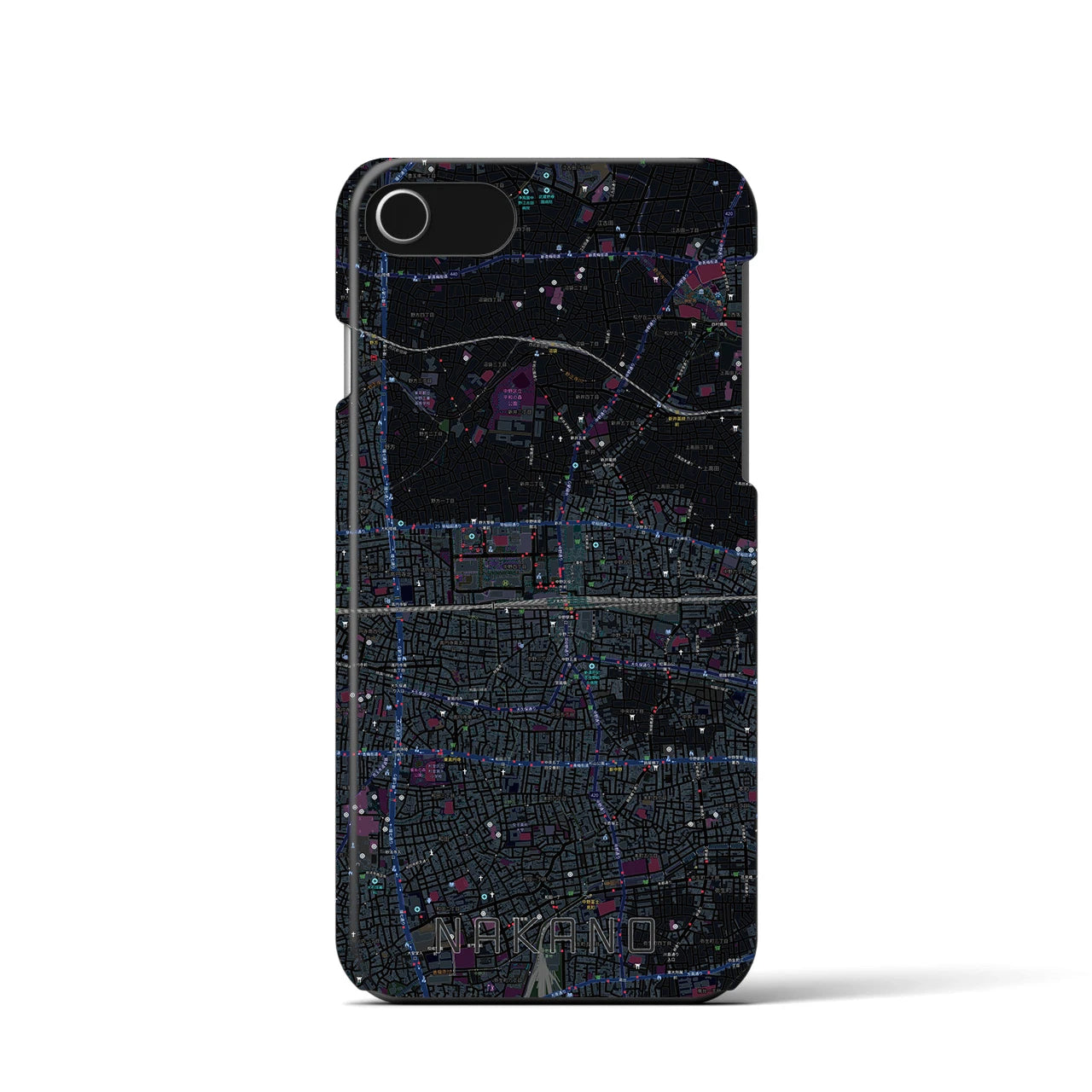 【中野2(東京都)】地図柄iPhoneケース(バックカバータイプ)