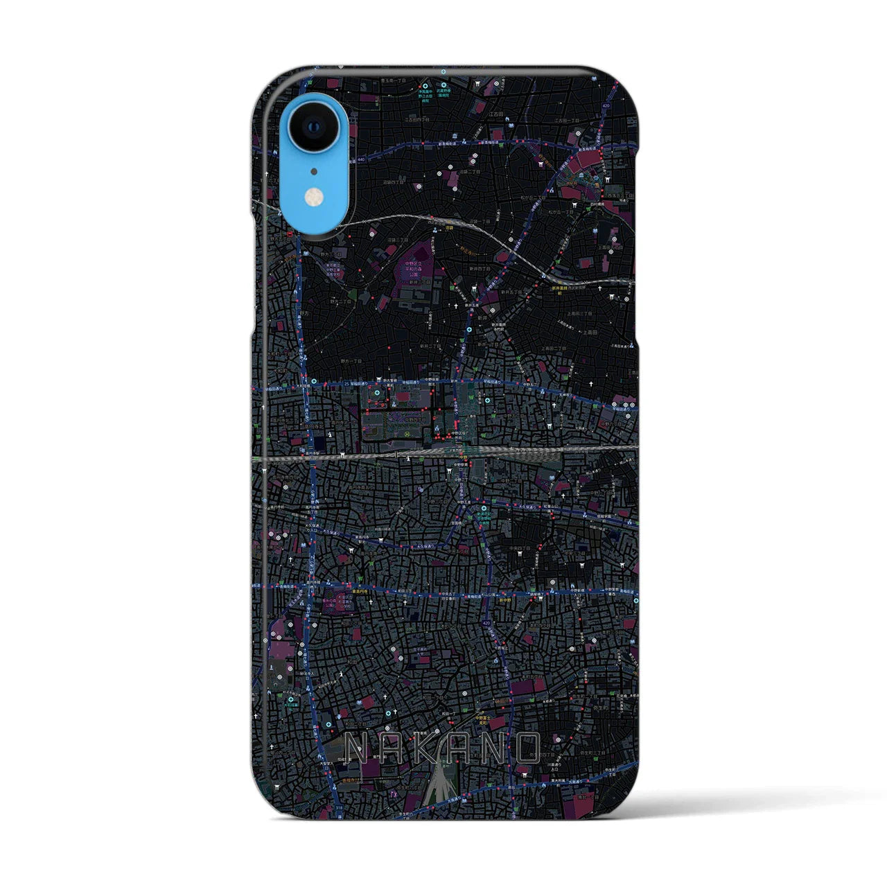 【中野2(東京都)】地図柄iPhoneケース(バックカバータイプ)