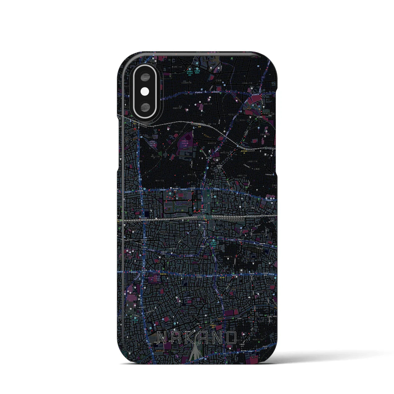 【中野2(東京都)】地図柄iPhoneケース(バックカバータイプ)