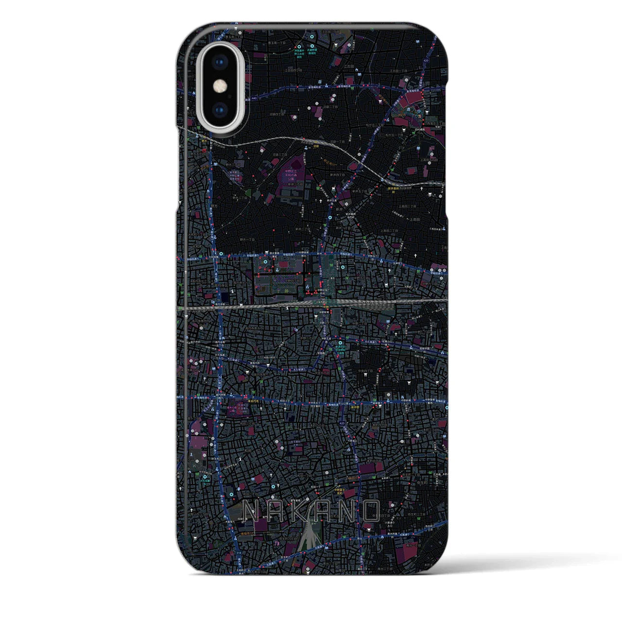 【中野2(東京都)】地図柄iPhoneケース(バックカバータイプ)