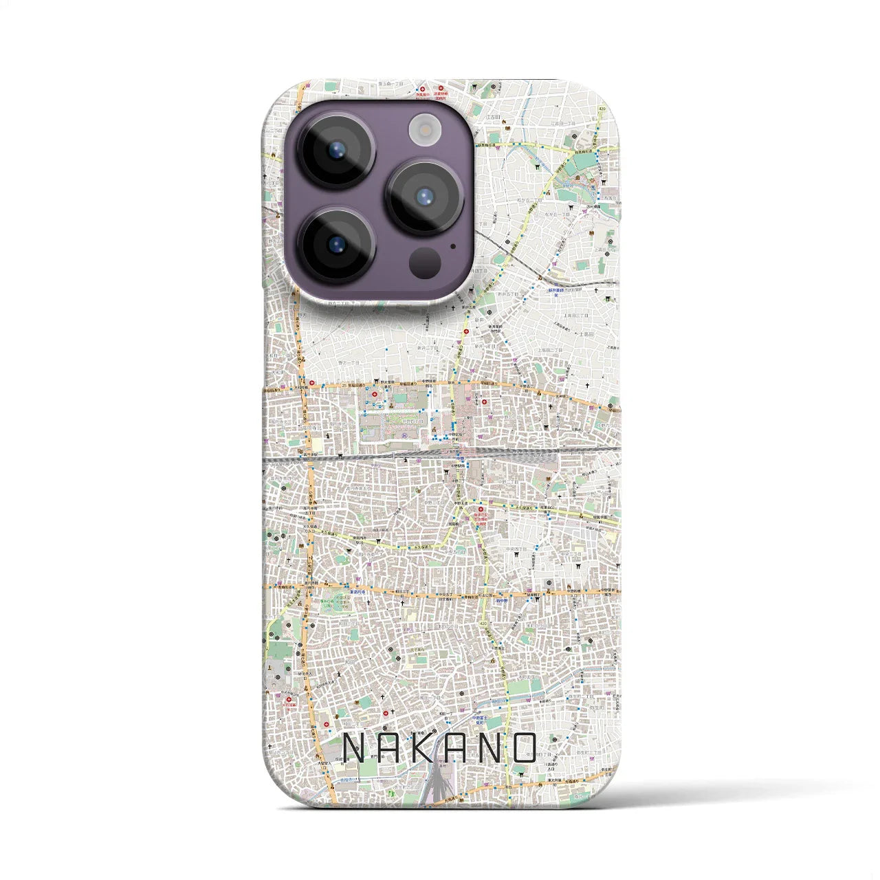 【中野2(東京都)】地図柄iPhoneケース(バックカバータイプ)