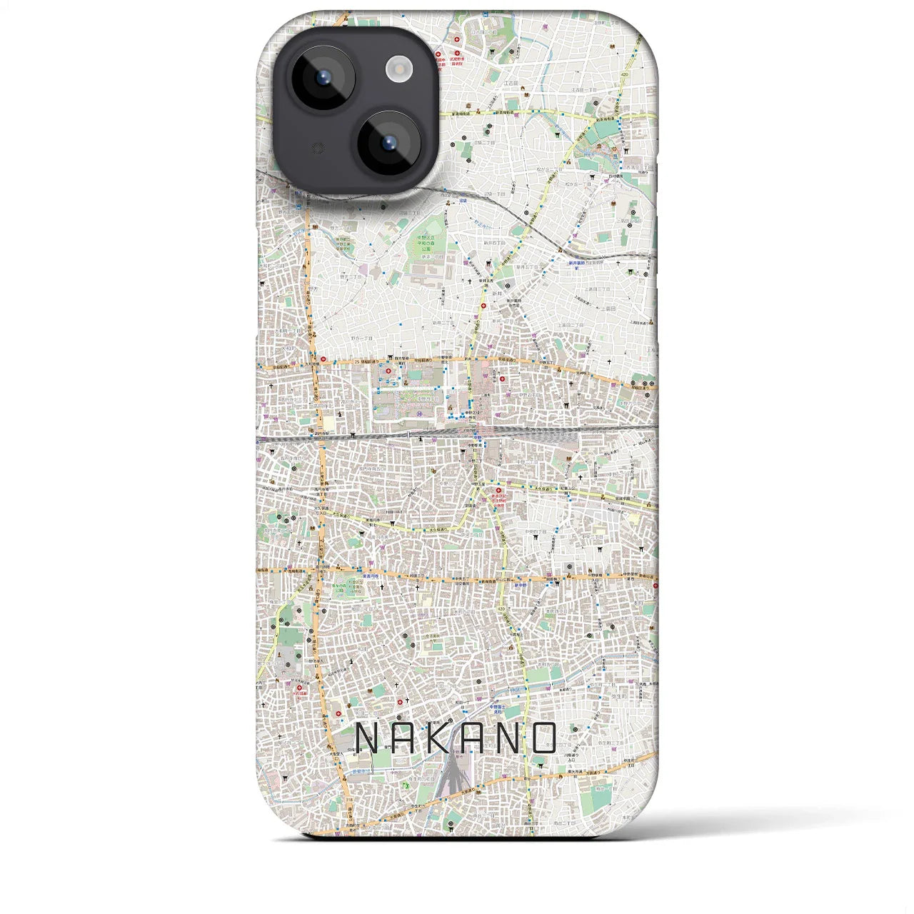 【中野2(東京都)】地図柄iPhoneケース(バックカバータイプ)