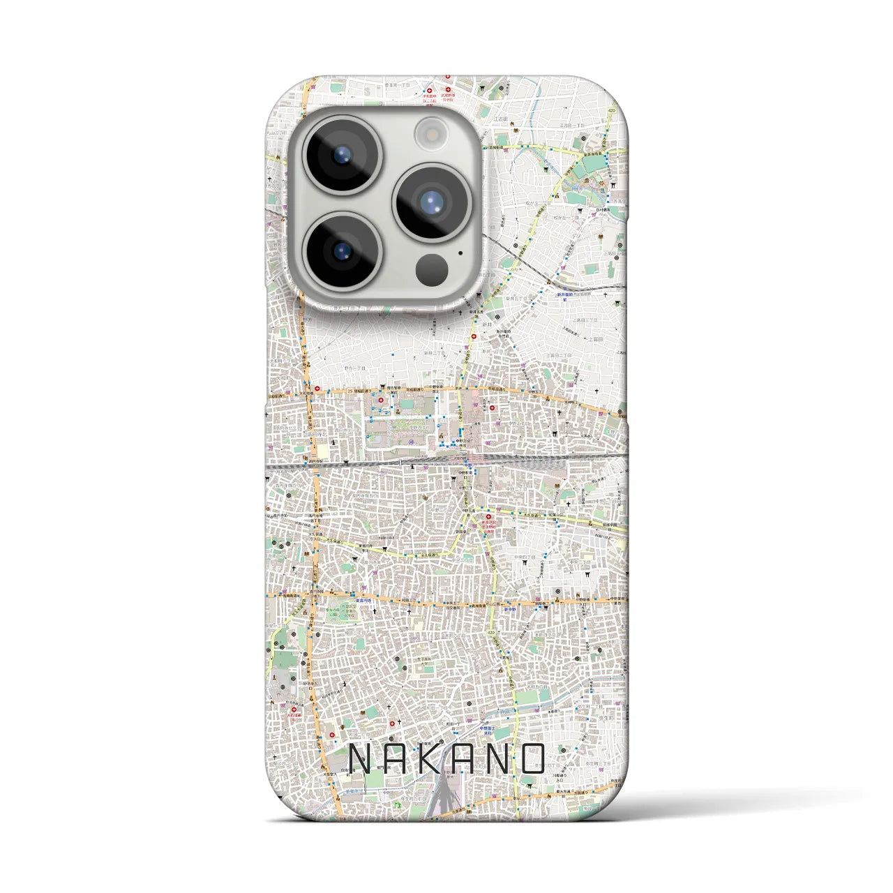 【中野2(東京都)】地図柄iPhoneケース(バックカバータイプ)