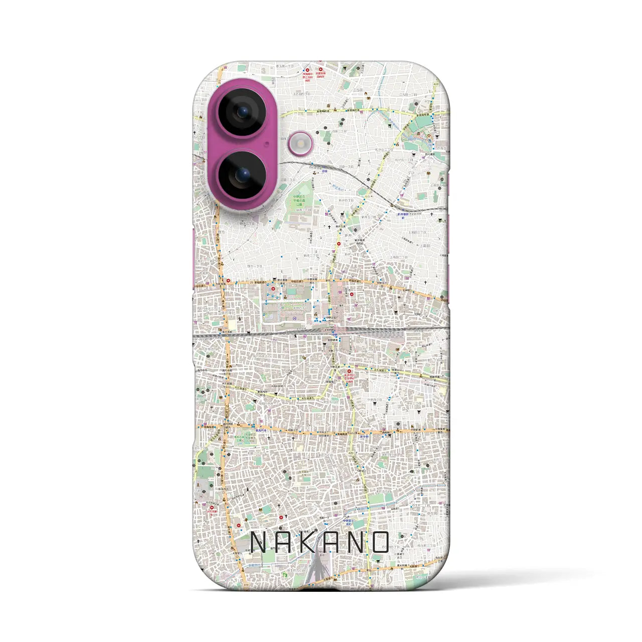 【中野2(東京都)】地図柄iPhoneケース(バックカバータイプ)