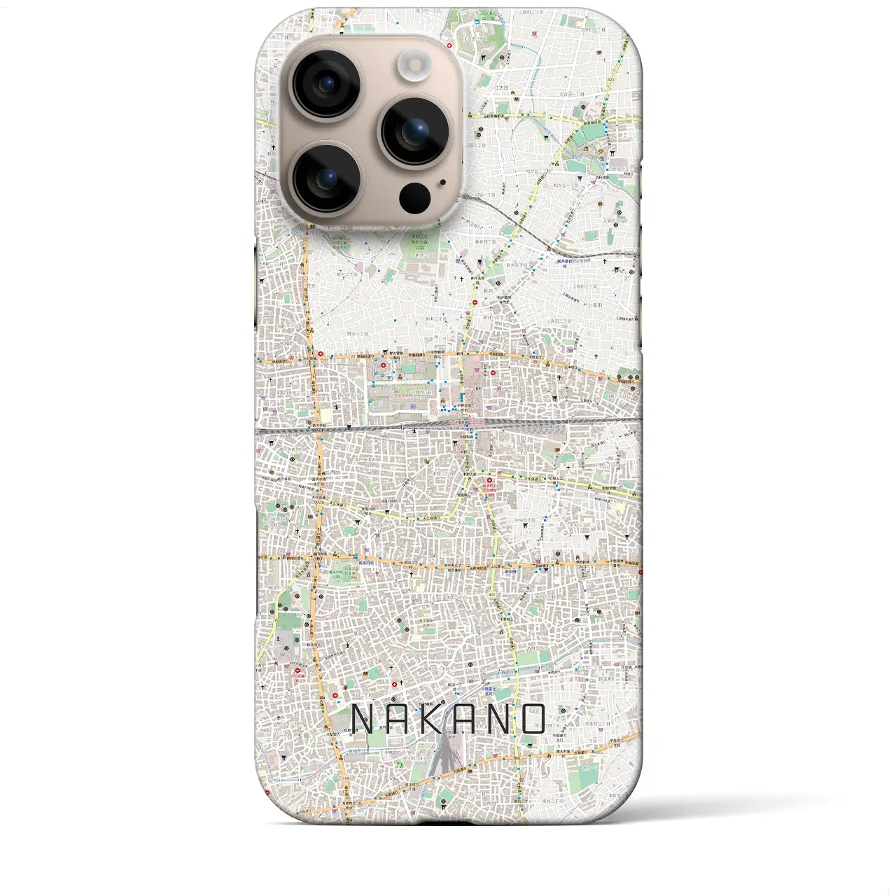 【中野2(東京都)】地図柄iPhoneケース(バックカバータイプ)