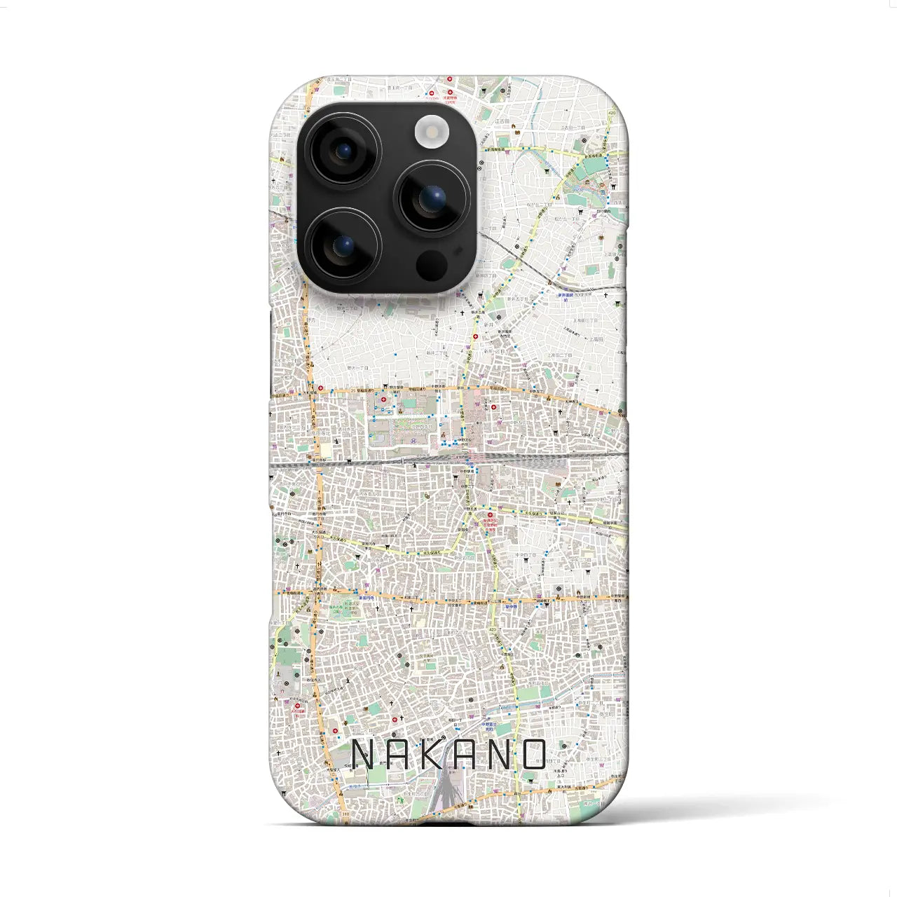 【中野2(東京都)】地図柄iPhoneケース(バックカバータイプ)