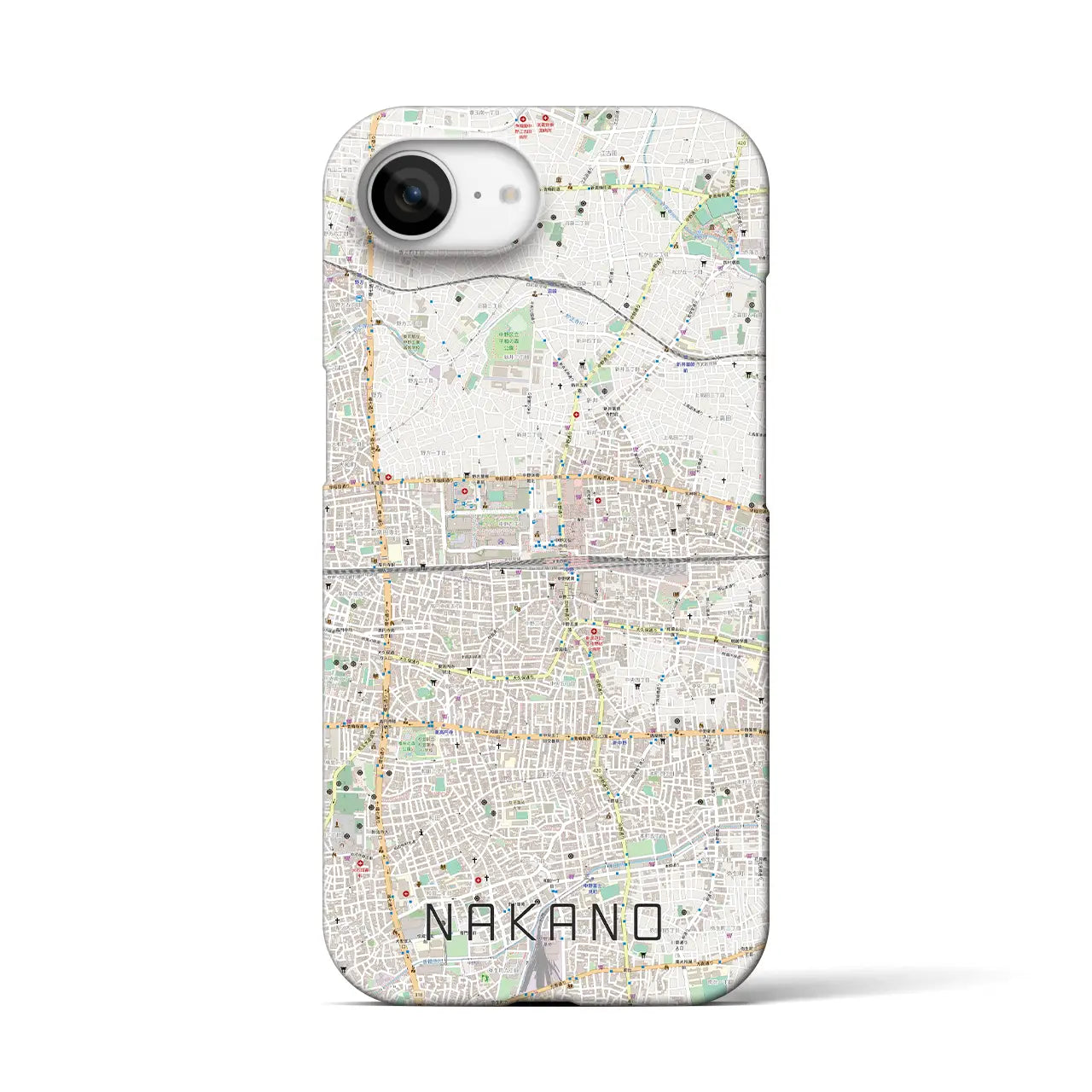 【中野2(東京都)】地図柄iPhoneケース(バックカバータイプ)