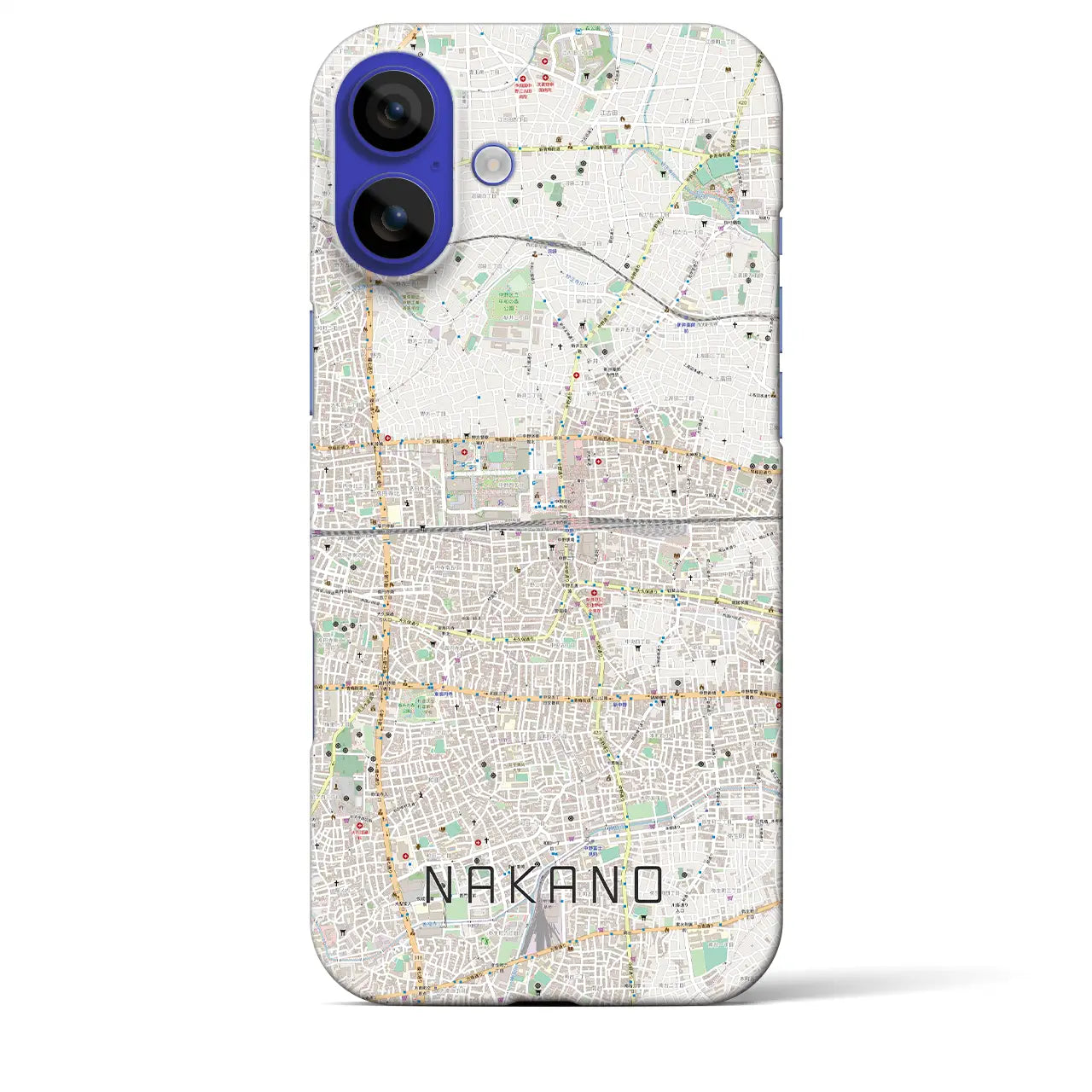 【中野2(東京都)】地図柄iPhoneケース(バックカバータイプ)ナチュラル・iPhone 16 Pro Max 用