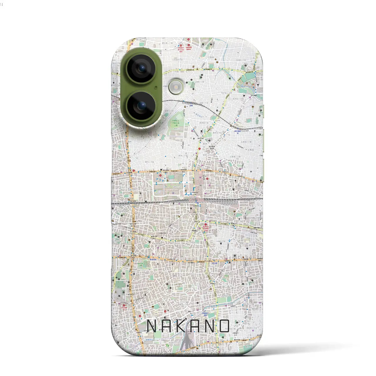 【中野2(東京都)】地図柄iPhoneケース(バックカバータイプ)